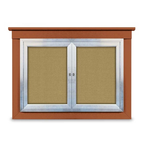 24"x36" 1-Door Enclosed Letterboard, Header, Black Felt/Lt Oak